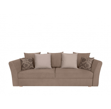 RONDA LUX 3DL, Dalia 3 beige brown (2 ozd. polštáře)/Paros 2 beige (2 opěrné polštáře)/Paros 3 beige (korpus, 3 opěné polštáře), TX002 (FL10-K1230) (BRW COMFORT)