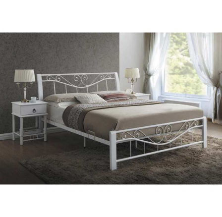 PARMA  postel 160x200 - BÍLÁ  (PARMA160B) s roštem - (K150-Z) (S)