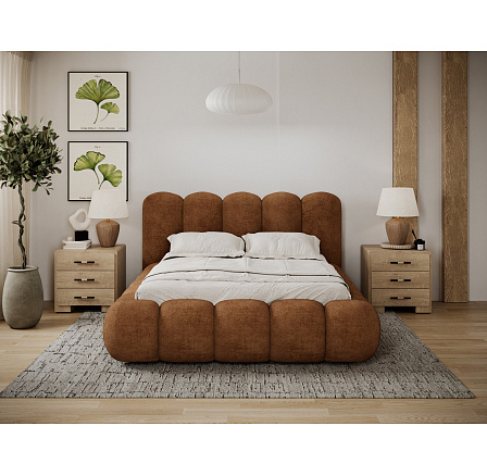Oloroso bed 180x200 with metal frame and storage compartment, brick red plush Avexin 30 1 Oloroso bed 180x200 with metal frame and storage compartment, brick red plush Avexin 30 1