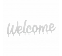 Nástěnný věšák Welcome bílý