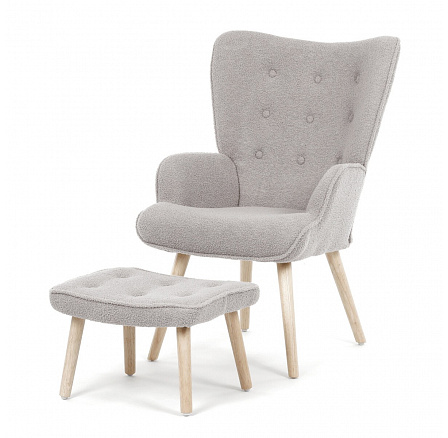 Relaxační křeslo, šedá, látka bouclé, AK-319 GREY2 Relaxační křeslo, šedá, látka bouclé, AK-319 GREY2