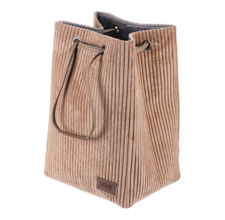 Koš prádelní - manšestr, stahovací, hnědý