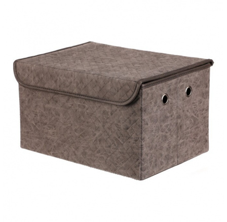 Koš regálový - látkový s víkem, šedá barva Koš regálový - látkový s víkem, šedá barva