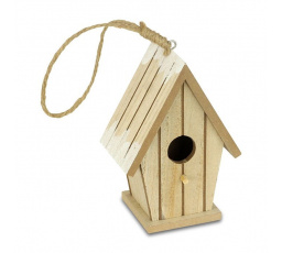 Budka - dřevěná závěsná dekorace, přírodní barva