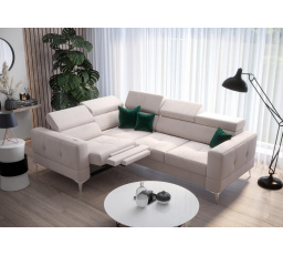 Rohová sedací souprava TOSCANIA , relax s funkcí spaní 185x250 - béžová, levá