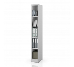 Úzký kovový regál, archivační na dokumenty šedý: TIM 250 x 1850 x 400 mm
