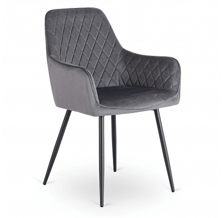 Židle BRESSO Šedá Sametová