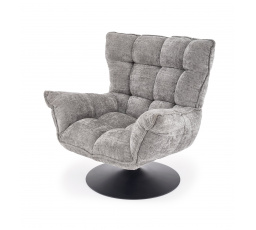 Otočné a houpací křeslo HAGEN, Šedá/Černá