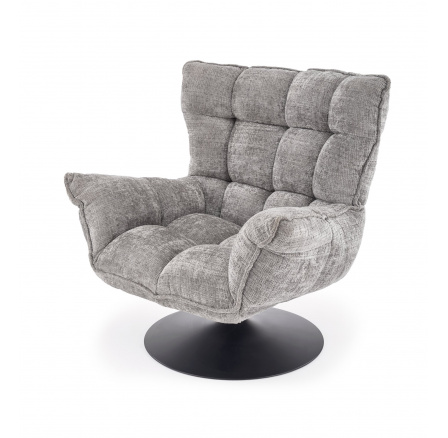 HAGEN relaxační křeslo s funkcí otáčení a houpání, šedé (1p=1ks)