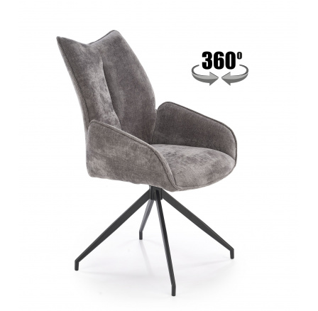 Jídelní otočná židle K553, Šedá/Černá