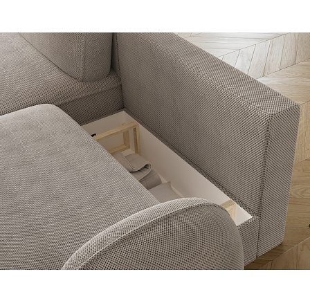 Tesalia corner sofa with sleeping function and storage compartment, white bouclé, right-hand side Calmora 04 197x115 Left 1
