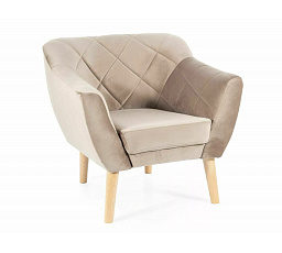 Křeslo KARO 1 VELVET, Béžový Bluvel 40/Buk