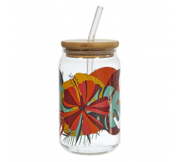 Sklenice Exotic Paradise 450ml se slámkou a bambusovým víčkem