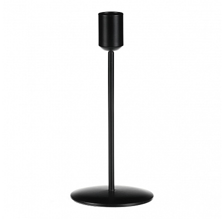 Svícen kovový - na kónickou svíčku, výška 18 cm, černý Svícen kovový - na kónickou svíčku, výška 18 cm, černý