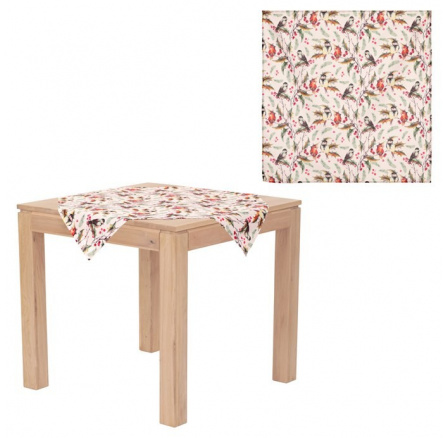 Ubrus s vánočním motivem - ptáčkové, 80x80 cm,100 % polyester.