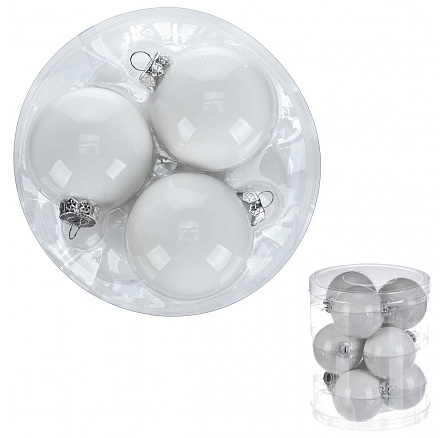 Kulaté skleněné ozdoby - pr. 7 cm, stříbrné, cena za balení (9 ks) Kulaté skleněné ozdoby - pr. 7 cm, stříbrné, cena za balení (9 ks)