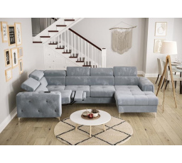 Rohová sedací souprava ORION MAX III , relax s funkcí spaní 165x320x190 cm - modrá, levá