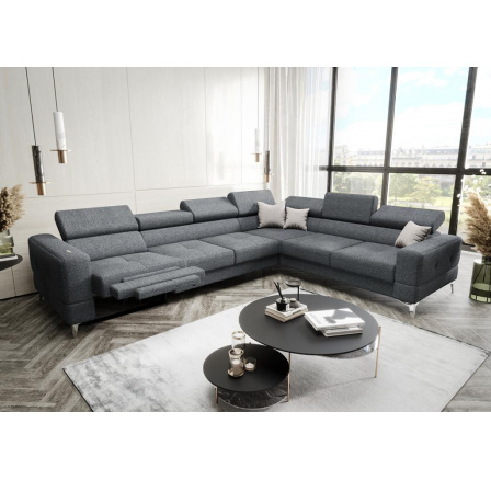 Rohová sedací souprava TOSCANIA MAX , relax 320×250 - šedá , pravá Rohová sedací souprava TOSCANIA MAX , relax 320×250 - šedá , pravá