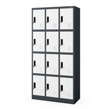 Kovová šatní skříňka BHP MARCIN, 900 x 1850 x 400 mm, antracitově-bílá Kovová šatní skříňka BHP MARCIN, 900 x 1850 x 400 mm, antracitově-bílá