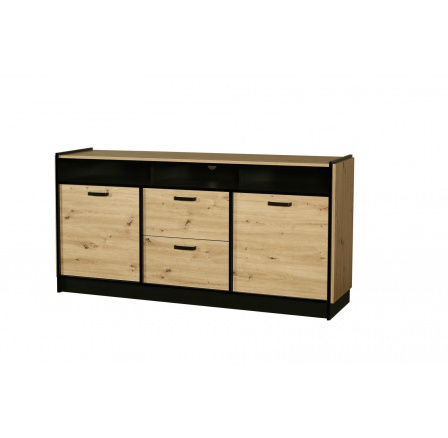 Komoda Karima 2D2S, dub artisan/černá
