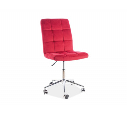 Kancelářská židle Q-020 Velvet, bordo Bluvel 59