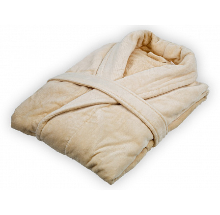 Velurový župan béžový L