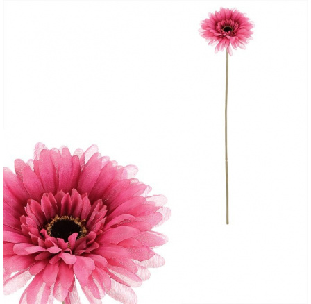 Gerbera - umělý květ na stonku, barva růžová