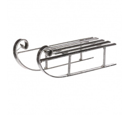 Sáně kovové - stolní dekorace, barva stříbrná