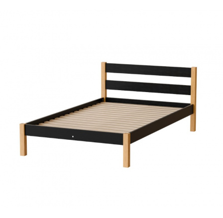 Postel "INKA" - Barva korpusu: černá/přírodní dub Postel "INKA" - Barva korpusu: černá/přírodní dub