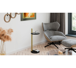 Pomocný stolek Claro kulatý průměr 30 cm - různé barvy na výběr - Černý MiniPearl, Zlatý