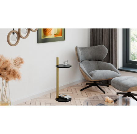 Pomocný stolek Claro kulatý průměr 30 cm - různé barvy na výběr - Černý MiniPearl, Zlatý