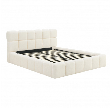 Postel 160x200 MURCJA s Úložným Prostorem Krémové Boucle Postel 160x200 MURCJA s Úložným Prostorem Krémové Boucle