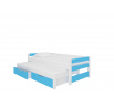 Dvojlůžko s matracemi FRAGA White+Blue