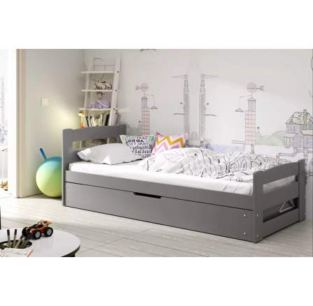 Dětská postel ERNI s matrací, Grafit