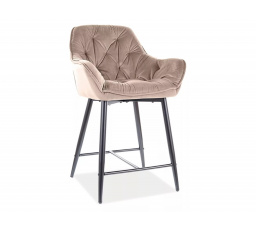 Barová židle CHERRY H-2 Velvet, béžový Bluvel 28/černý mat
