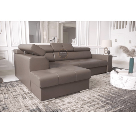 Rohová sedací souprava MARGO I 265×185 přírodní kůže - Levá strana, Hnědá kůže Rohová sedací souprava MARGO I 265×185 přírodní kůže - Levá strana, Hnědá kůže