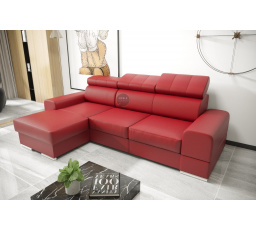 Rohová sedací souprava ROYAL MINI 260×160 přírodní kůže - červená kůže , levá