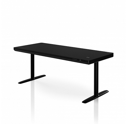 Elektrický výškově nastavitelný stůl sit-stand se zásuvkou a bezdrátovou nabíječkou Qi, černý, 1600 mm: ELLIS Elektrický výškově nastavitelný stůl sit-stand se zásuvkou a bezdrátovou nabíječkou Qi, černý, 1600 mm: ELLIS