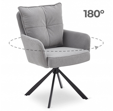 Otočná židle CITY Šedá Manšestrová