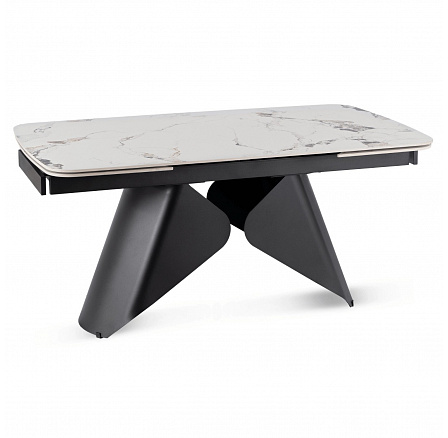 Stůl VERONA Keramický Rozkládací 160-240 cm Bílý Mramor/Černý