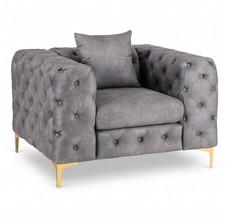 Křeslo SORRENTO 1S Šedé Sametové