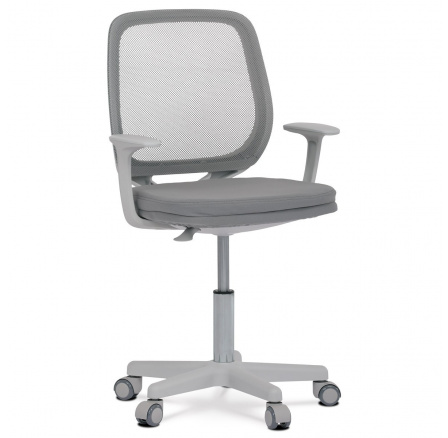 Kancelářská židle, šedá látka, plastový kříž