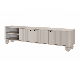 TV skříňka Vesper 3D 187 cm - kašmír / černé úchyty / nohy koule
