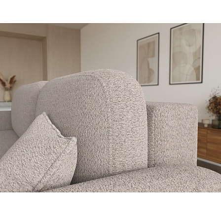 Bawal corner sofa with sleeping function and storage compartment, beige bouclé, right-hand side Royal 18 188x100 Right 1 Bawal corner sofa with sleeping function and storage compartment, beige bouclé, right-hand side Royal 18 188x100 Right 1
