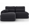 Ripeli Corner Sofa Bed with Storage, Black Velvet, Left-Hand Facing Modullo 10 180x128 Left 1