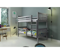 Dětská patrová postel CARINO 80x160 cm, včetně matrací, Grafit