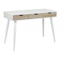 Psací stůl Scandi bílý/ bělené zásuvky