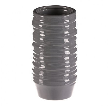 Váza keramická - glazovaná, šedá