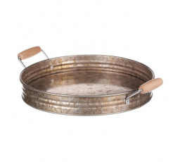 Tác kovový - tvar pánve, zinkový, barva měděná
