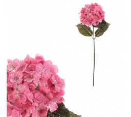 Hortenzie - umělá řezaná, růžová, jemně ojíněná